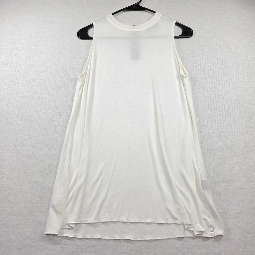 VICI White High Neck Zip Back Sleeveless Tunic Tank Top Size Small Casual Flowy